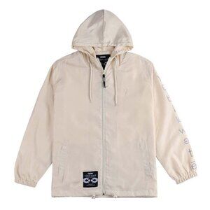 Solid Color Men's Windbreaker Waterproof Hoodie Jacket with Liner Size XXL